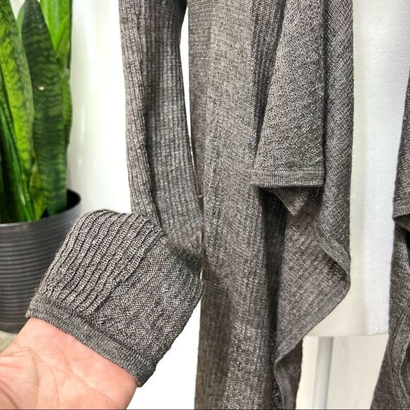 HELMUT LANG Medium Alpaca Silk Blend Gray Taupe Open Cardigan - Picture 5 of 12